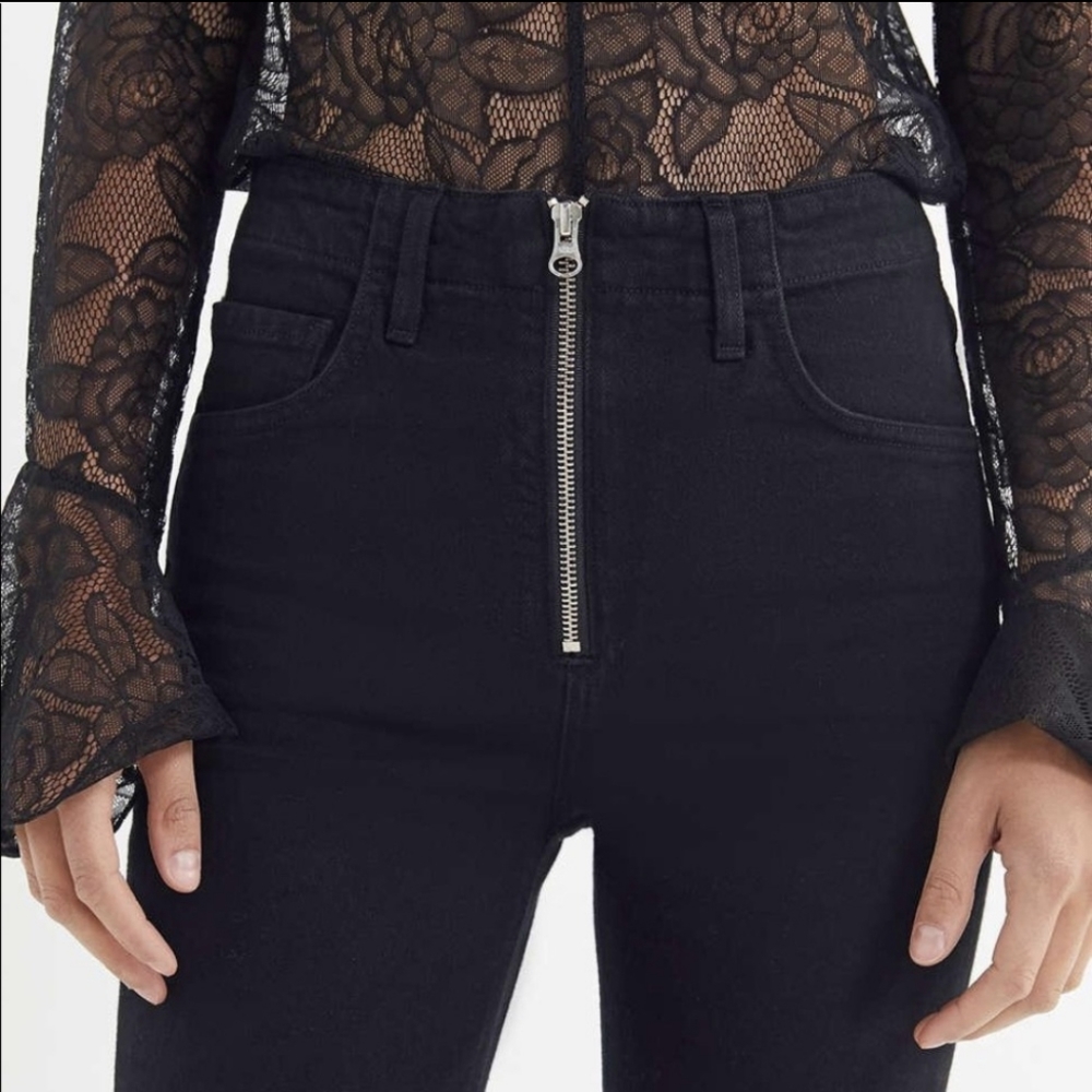 Agolde Nico Exposed Zio High Rise Slim Fit in Raven
